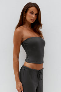 ANJI STRAPLESS TOP - STEEL
