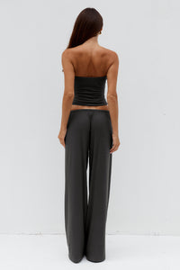ANJI RELAXED WIDE LEG SWEATPANTS - STEEL