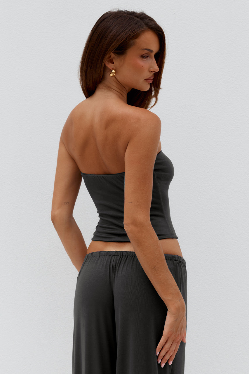 ANJI STRAPLESS TOP - STEEL