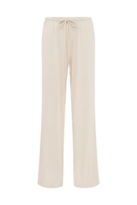 ANJI RELAXED WIDE LEG SWEATPANTS - BISCUIT