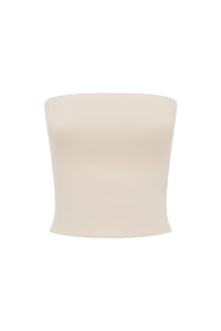 ANJI STRAPLESS TOP - BISCUIT