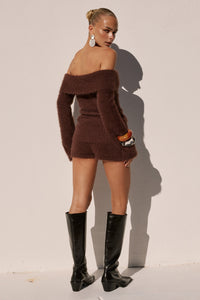 ANNELIESE KNIT HOT SHORT - CHOCOLATE