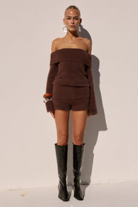 ANNELIESE KNIT HOT SHORT - CHOCOLATE