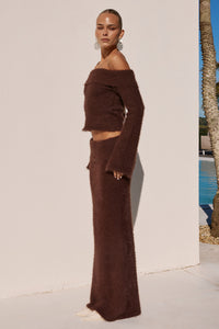 ANNELIESE KNIT MAXI SKIRT - CHOCOLATE