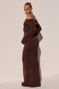 ANNELIESE KNIT MAXI SKIRT - CHOCOLATE