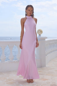 ARABELLE HIGH NECK MAXI DRESS - PETAL