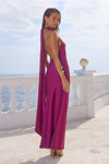 ARABELLE HIGH NECK MAXI DRESS - PLUM