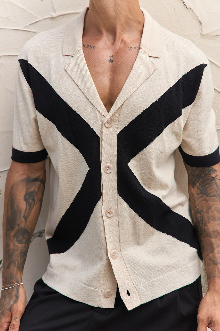 ARCHIE SHIRT - SAND/BLACK