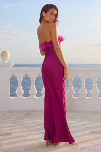 ARIANA STRAPLESS MAXI DRESS  - PLUM
