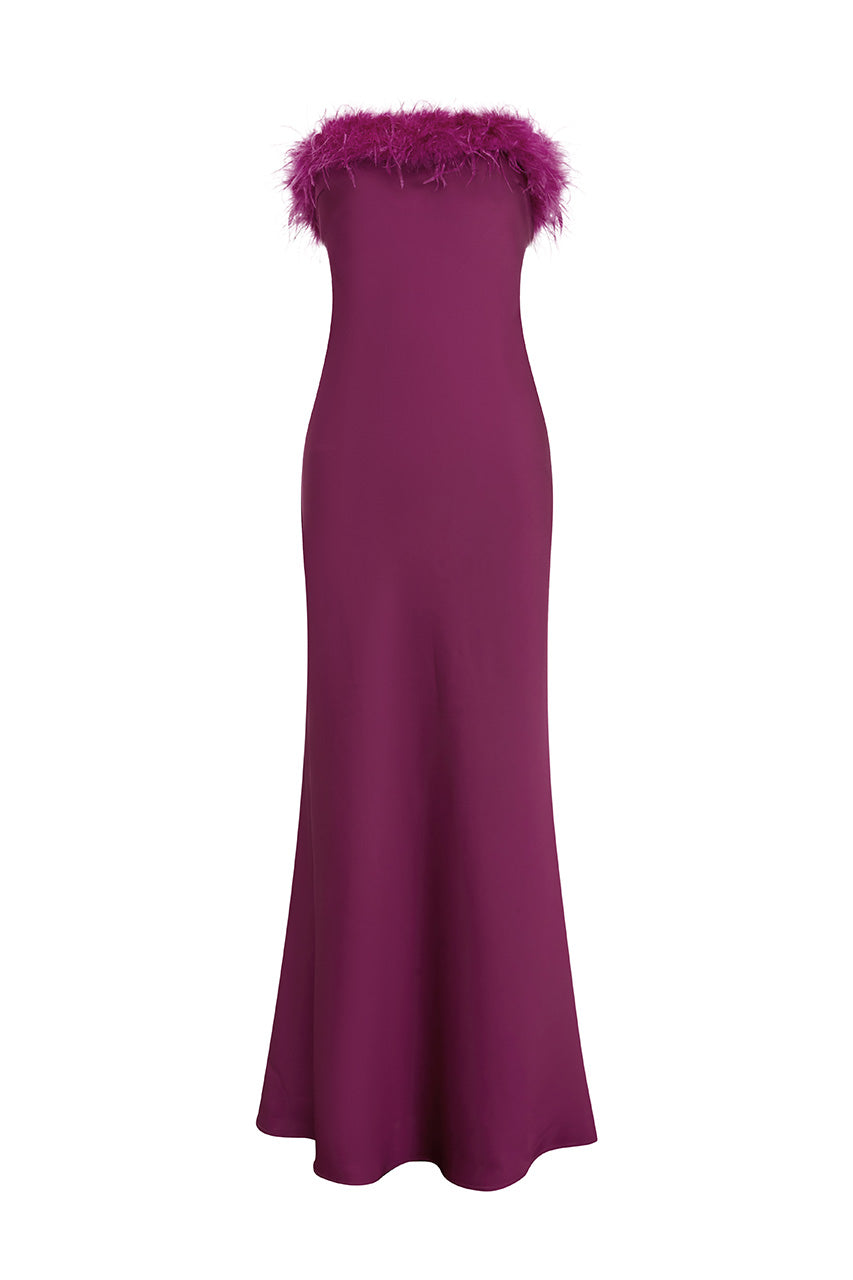 ARIANA STRAPLESS MAXI DRESS  - PLUM