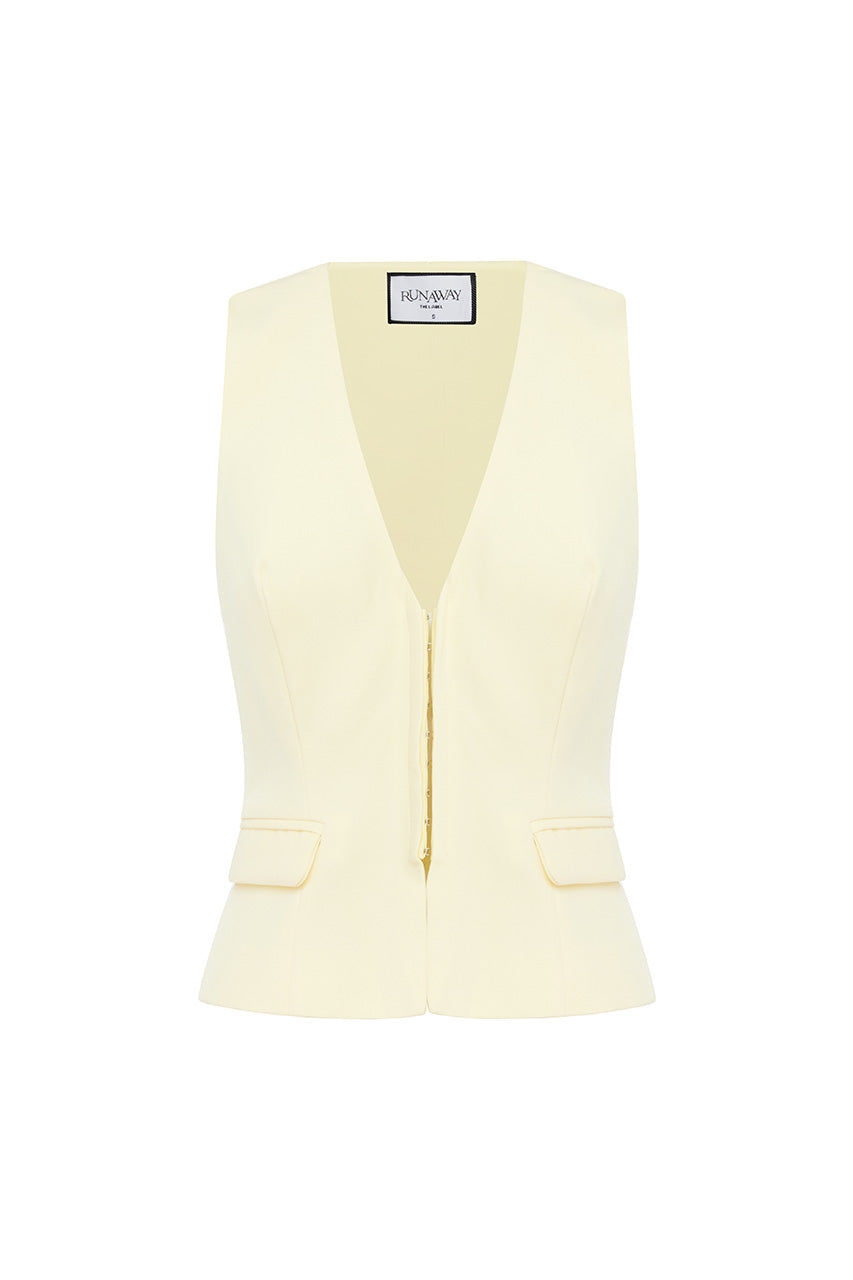ARLA SLEEVELESS VEST TOP - BUTTER