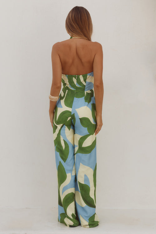 ARLETTE HALTER JUMPSUIT  - AMOREE BLUE