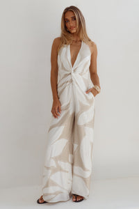 ARLETTE HALTER JUMPSUIT  - ARLETTE SAND