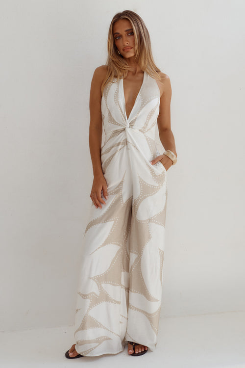ARLETTE HALTER JUMPSUIT  - ARLETTE SAND