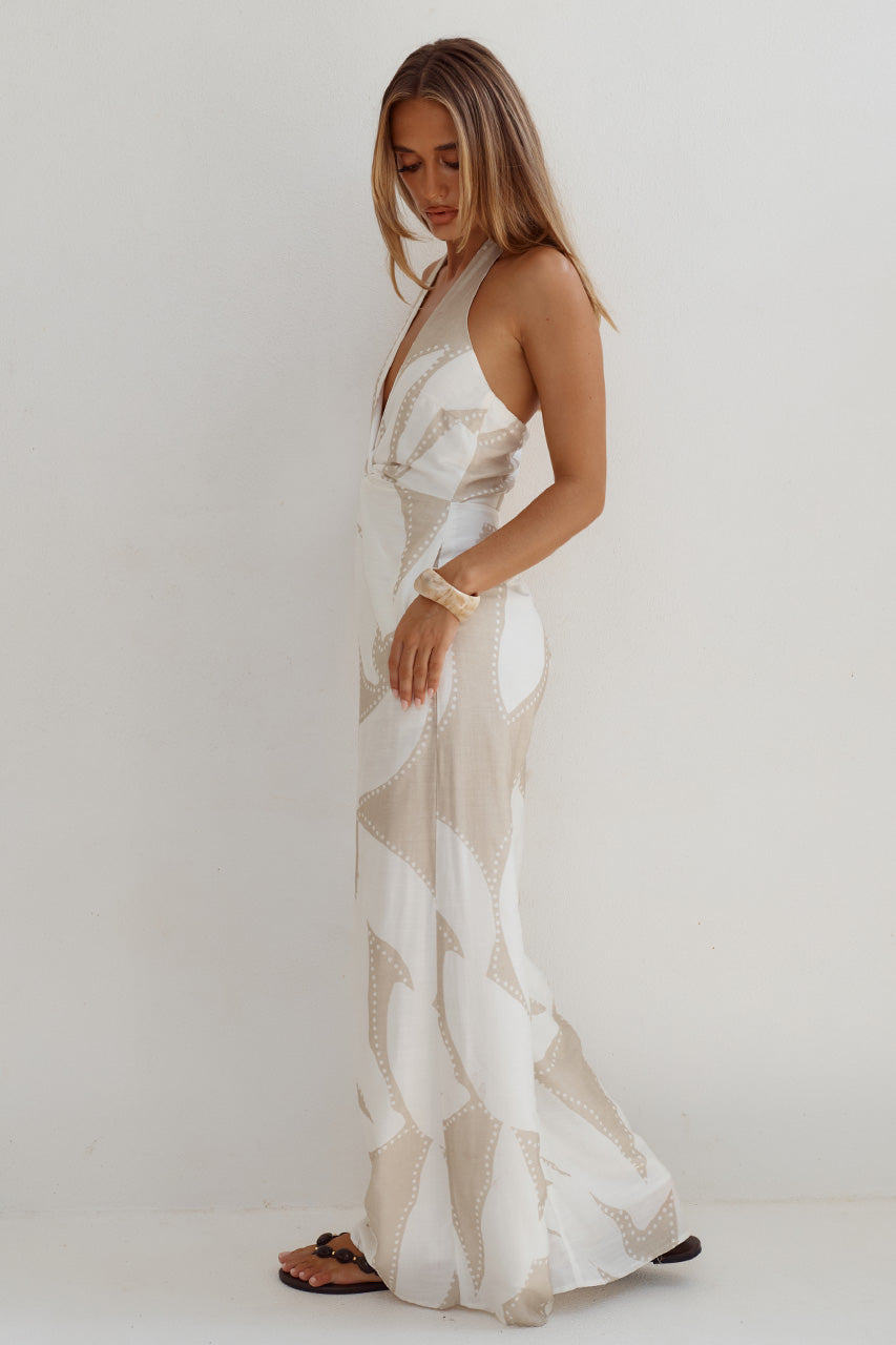 ARLETTE HALTER JUMPSUIT  - ARLETTE SAND