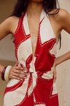 ARLETTE HALTER JUMPSUIT  - ARLETTE RED