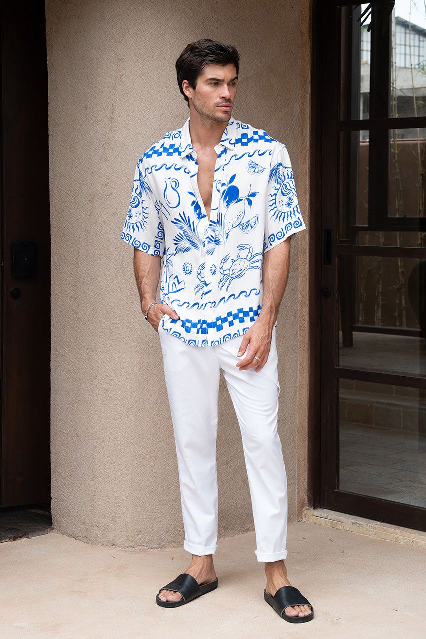 ASTLEY SHIRT - WHITE/BLUE