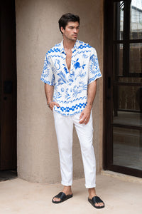ASTLEY SHIRT - WHITE/BLUE