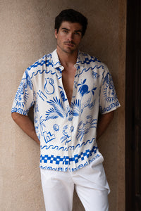 ASTLEY SHIRT - WHITE/BLUE