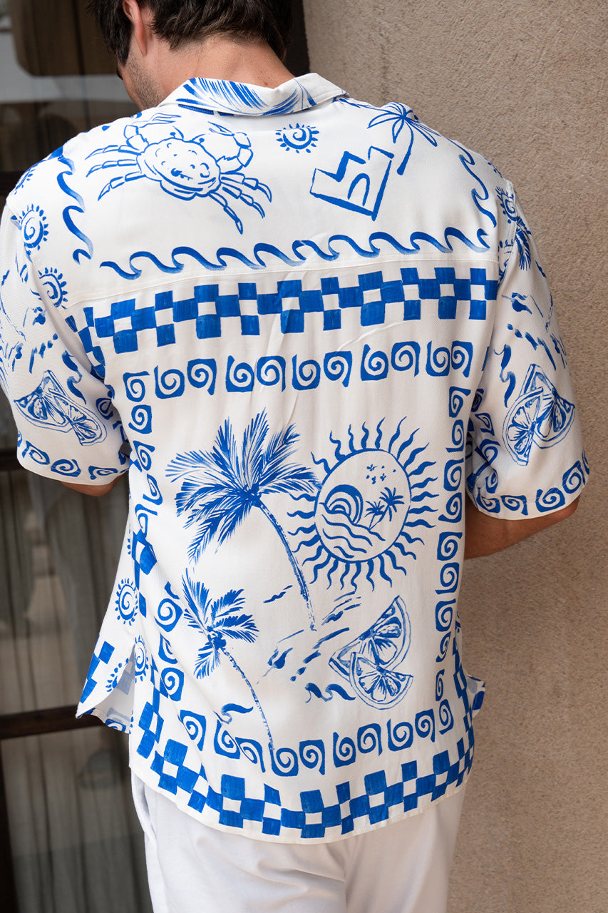 ASTLEY SHIRT - WHITE/BLUE