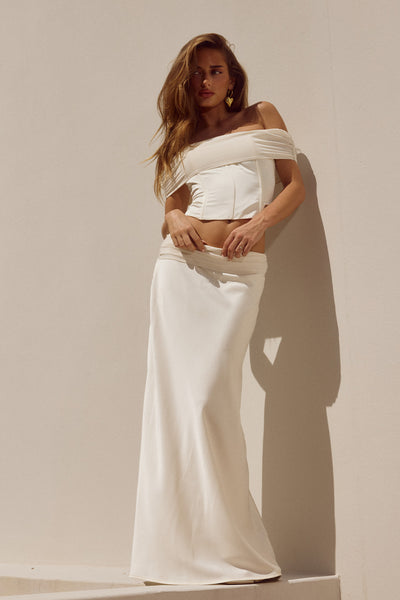 AUDRINA MAXI SKIRT - IVORY