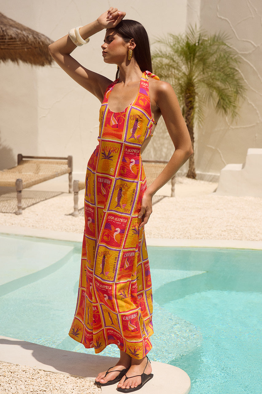 AURA MAXI DRESS - ALOHA ORANGE