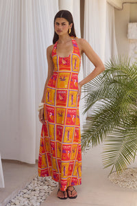 AURA MAXI DRESS - ALOHA ORANGE
