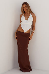 ADELINE STRAIGHT MAXI SKIRT - CHOCOLATE