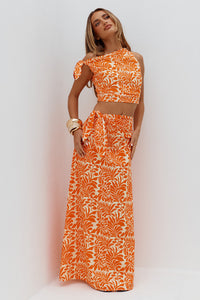 AZARIAH OFF SHOULDER TIE TOP - AZARIAH ORANGE