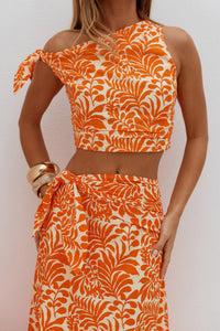 AZARIAH OFF SHOULDER TIE TOP - AZARIAH ORANGE