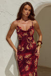 BENITO COWL CROSS BACK MAXI DRESS - ELIANA RED