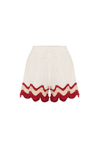 BILLIE SHORT - WHITE/RED