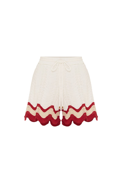 BILLIE SHORT - WHITE/RED