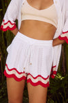 BILLIE SHORT - WHITE/RED