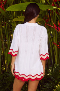 BILLIE TOP - WHITE/RED