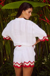 BILLIE SHORT - WHITE/RED