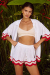 BILLIE SHORT - WHITE/RED