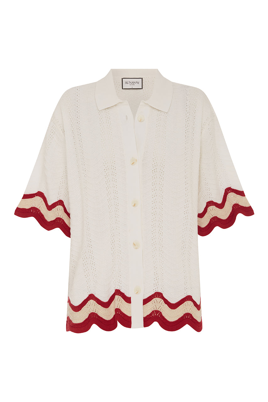 BILLIE TOP - WHITE/RED