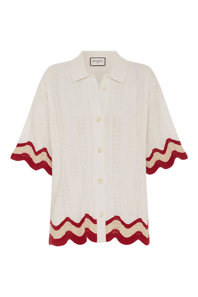 BILLIE TOP - WHITE/RED