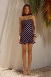 BLAINE MINI DRESS - BLACK POLKA