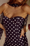 BLAINE MINI DRESS - BLACK POLKA