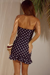 BLAINE MINI DRESS - BLACK POLKA