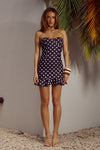 BLAINE MINI DRESS - BLACK POLKA