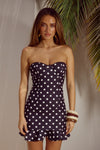 BLAINE MINI DRESS - BLACK POLKA