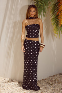 BLAINE MAXI SKIRT - BLACK POKA