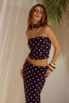BLAINE TOP - BLACK POLKA