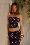 BLAINE TOP - BLACK POLKA
