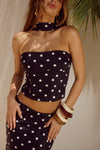 BLAINE TOP - BLACK POLKA