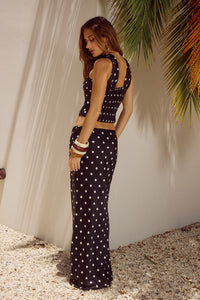 BLAINE TOP - BLACK POLKA