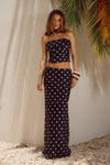 BLAINE MAXI SKIRT - BLACK POKA